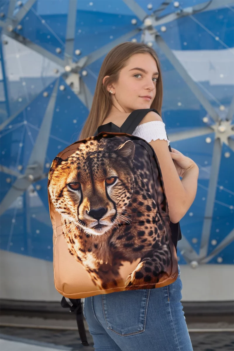 Majestic Cheetah at Sunset Minimalist Backpack 2