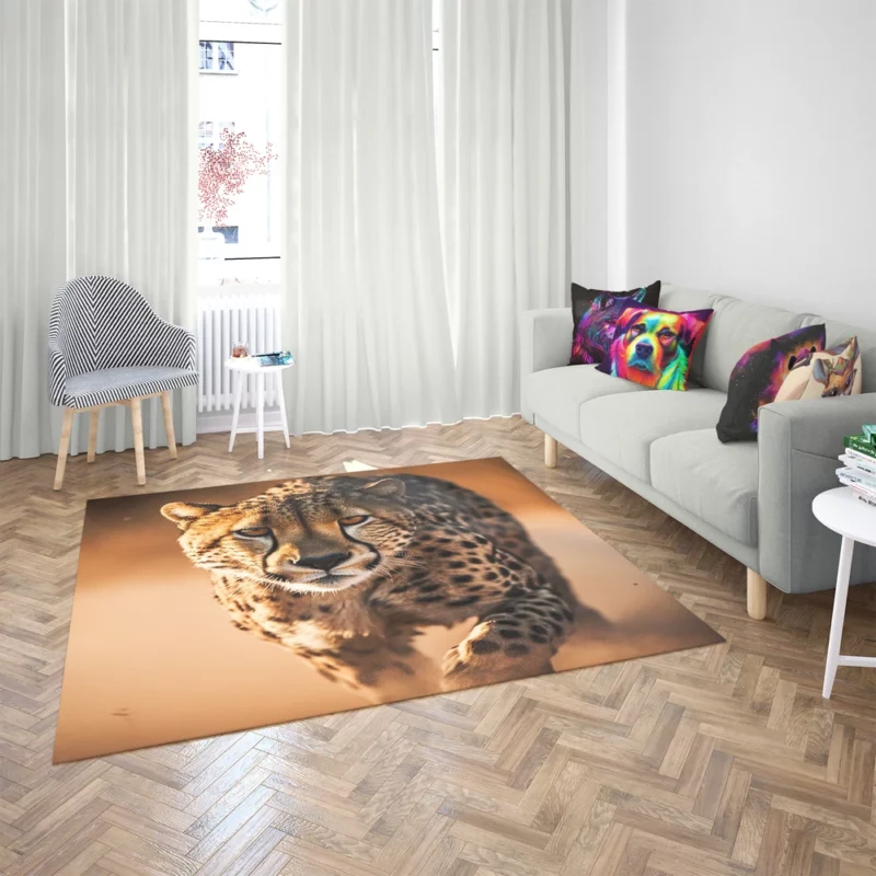 Majestic Cheetah at Sunset Rug 2