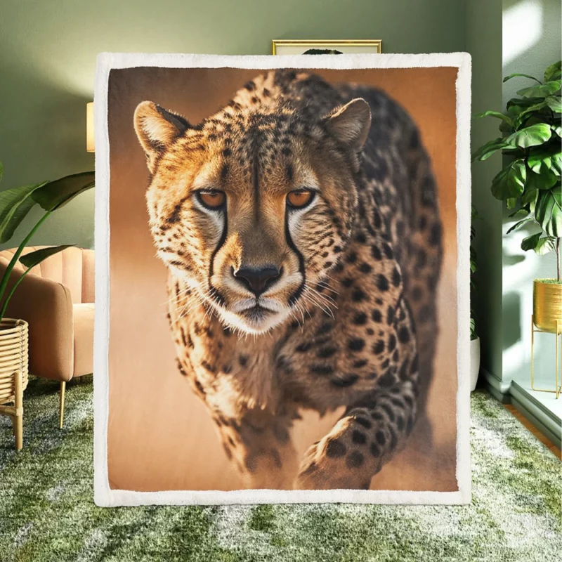 Majestic Cheetah at Sunset Sherpa Fleece Blanket