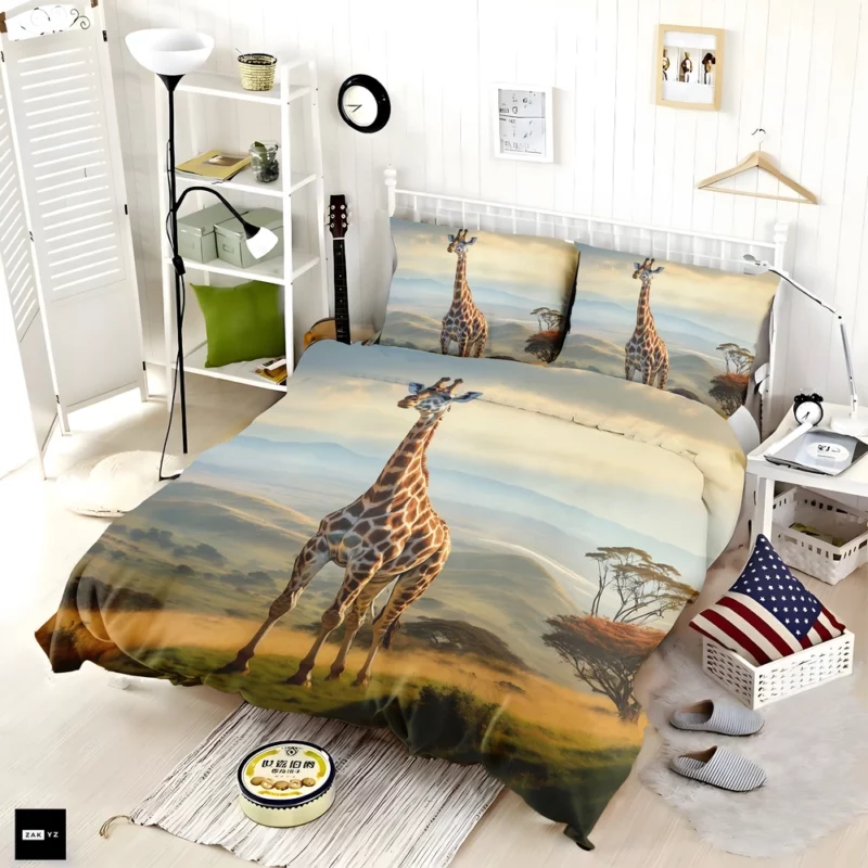 Majestic Hilltop Giraffe Bedding Set