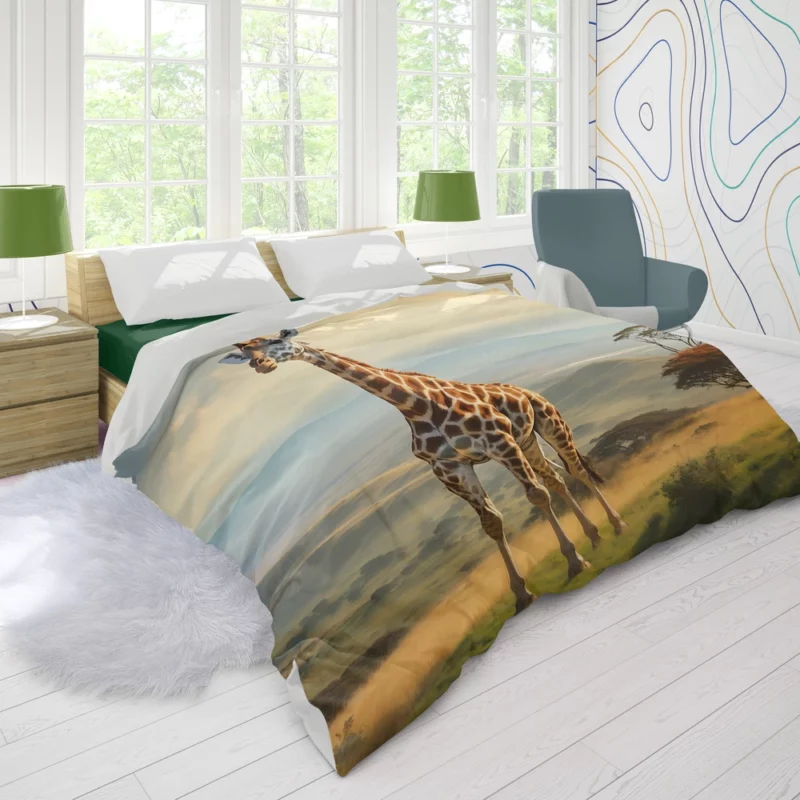 Majestic Hilltop Giraffe Duvet Cover