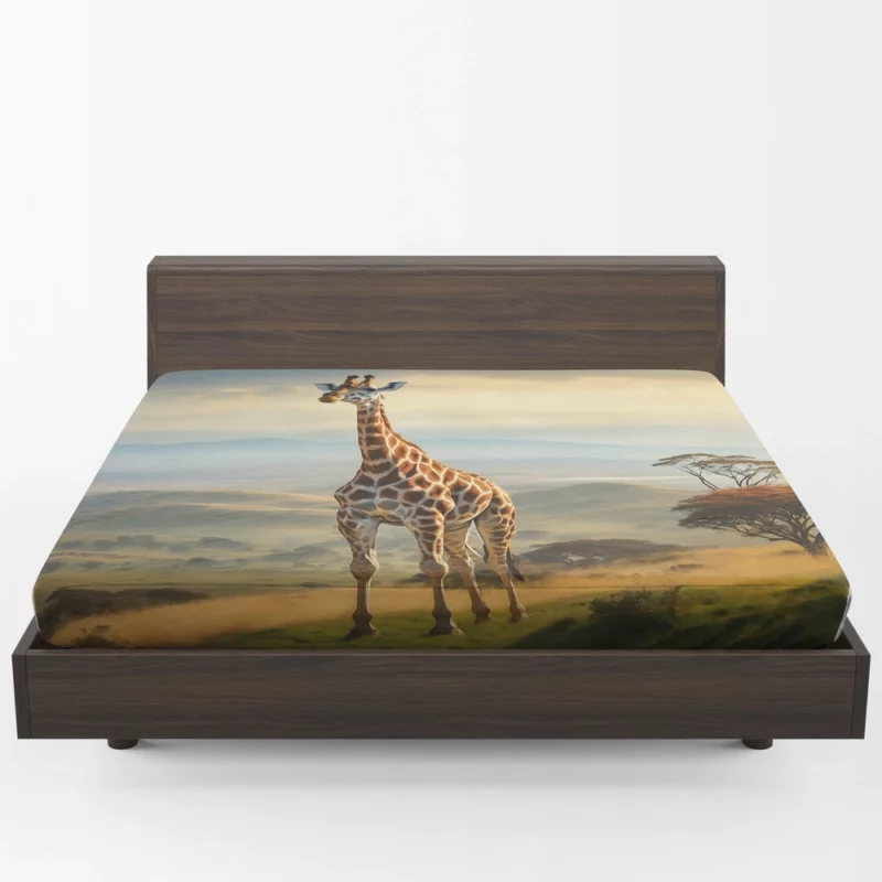 Majestic Hilltop Giraffe Fitted Sheet 1