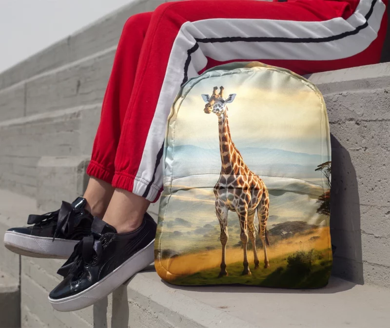 Majestic Hilltop Giraffe Minimalist Backpack 1