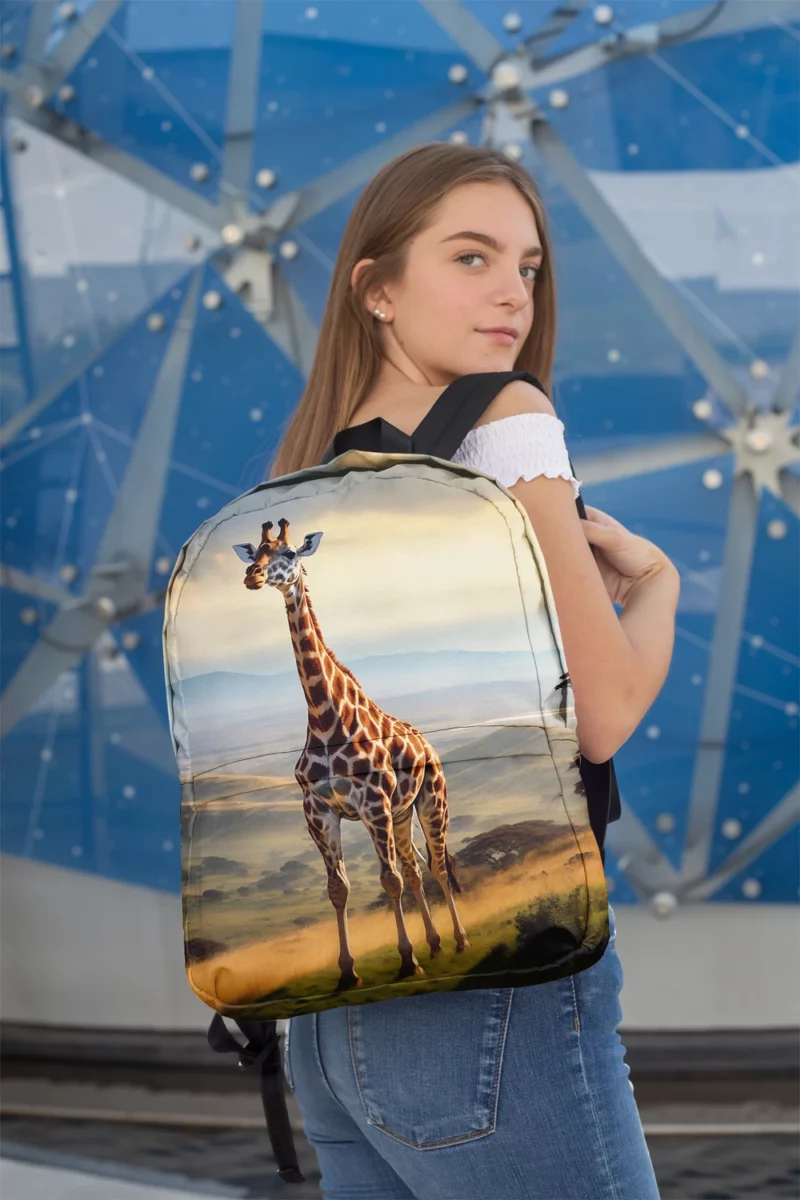 Majestic Hilltop Giraffe Minimalist Backpack 2