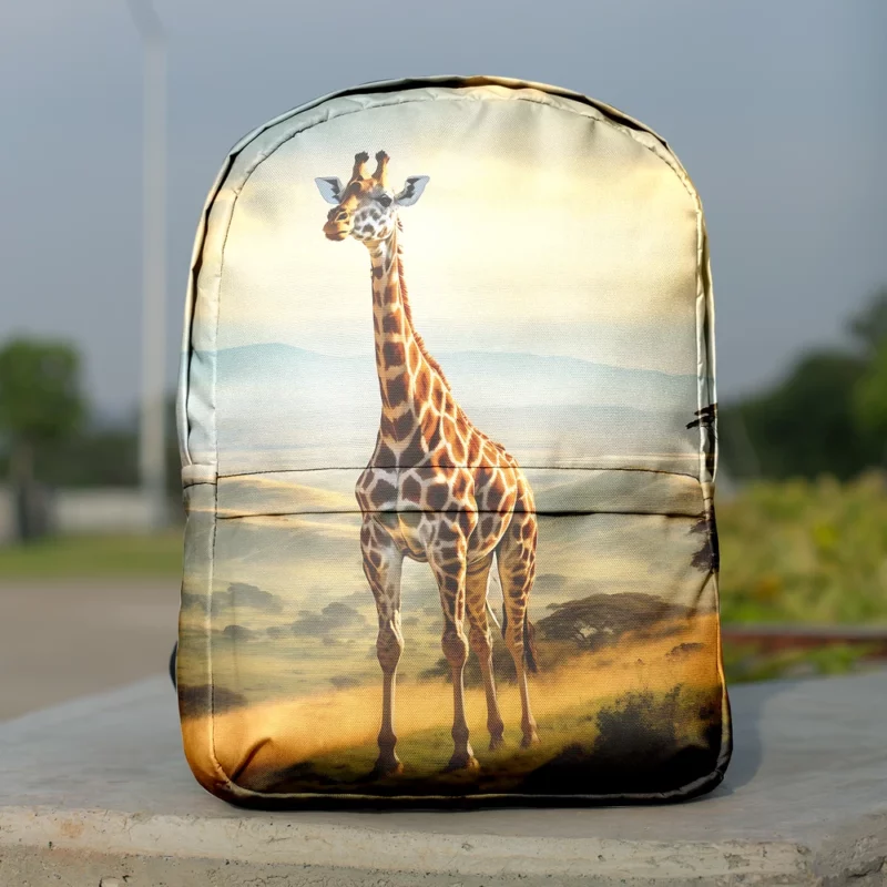 Majestic Hilltop Giraffe Minimalist Backpack