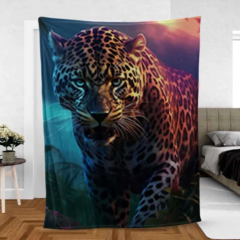 Majestic Jaguar Wallpaper Fleece Blanket