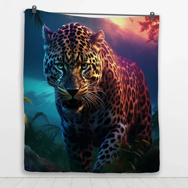 Majestic Jaguar Wallpaper Quilt Blanket 1