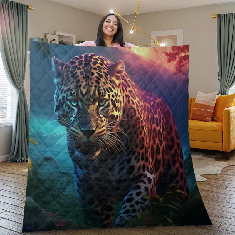 Majestic Jaguar Wallpaper Quilt Blanket