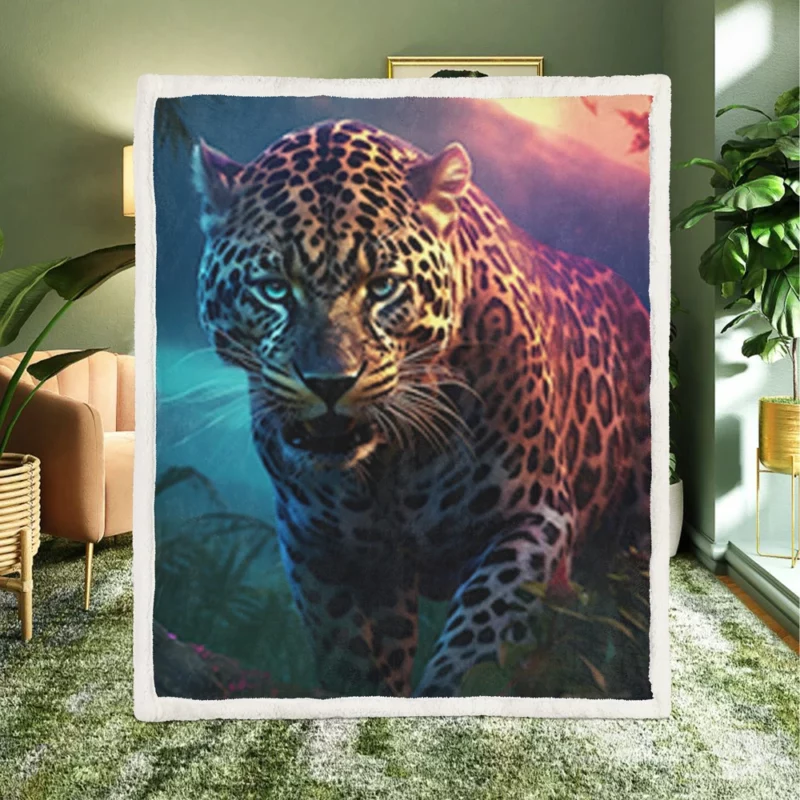 Majestic Jaguar Wallpaper Sherpa Fleece Blanket