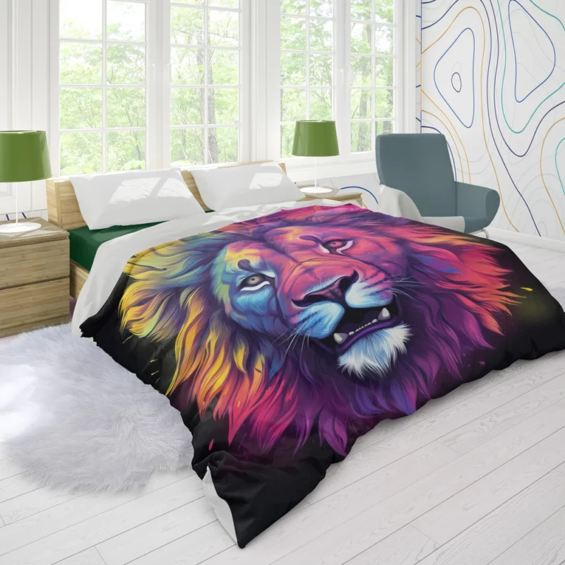 Majestic Lion Painting Duvet Cover