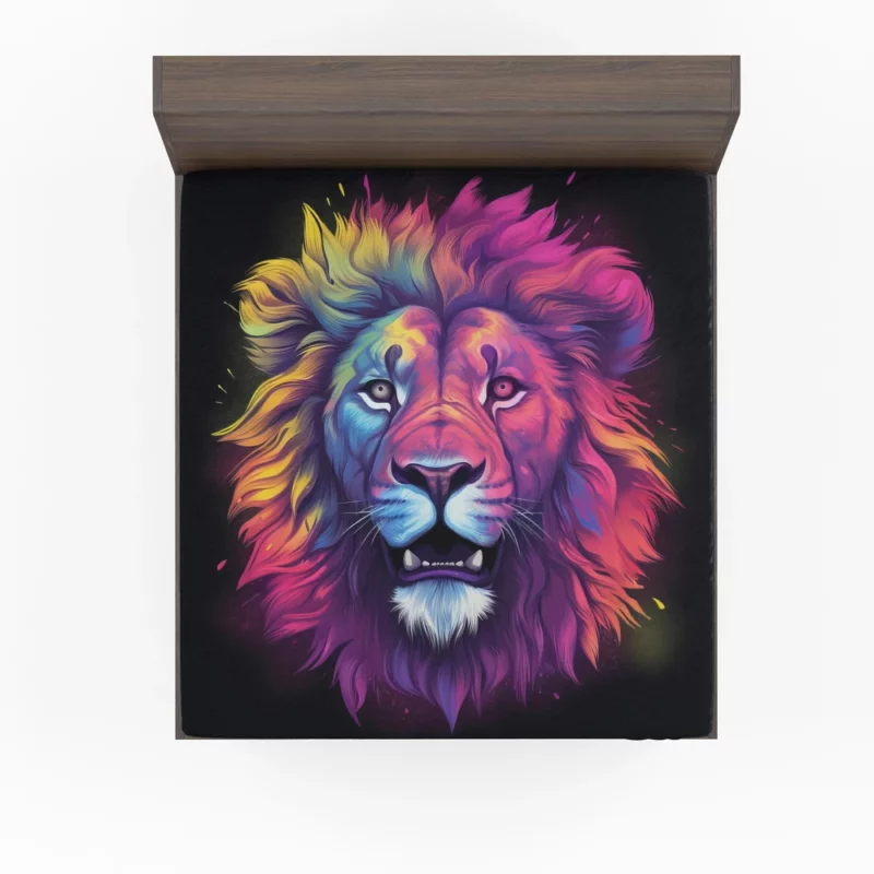 Majestic Lion Painting Fitted Sheet