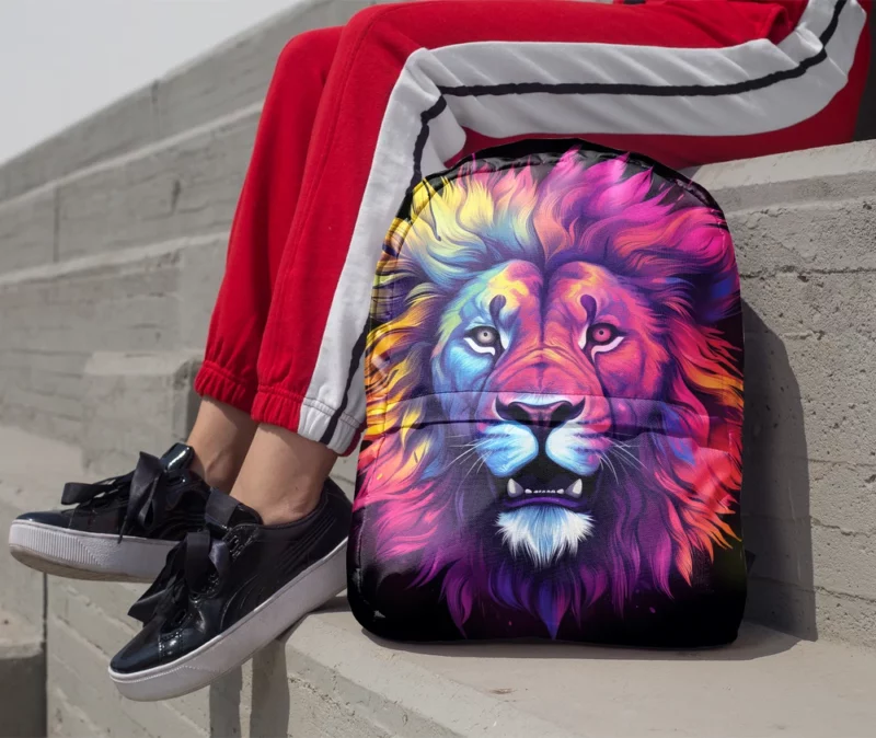 Majestic Lion Painting Minimalist Backpack 1