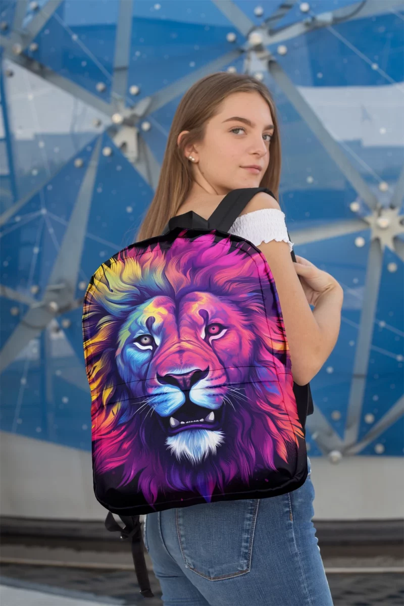 Majestic Lion Painting Minimalist Backpack 2