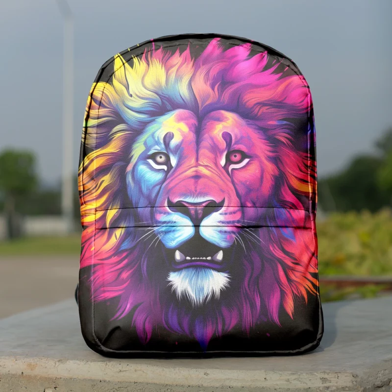 Majestic Lion Painting Minimalist Backpack