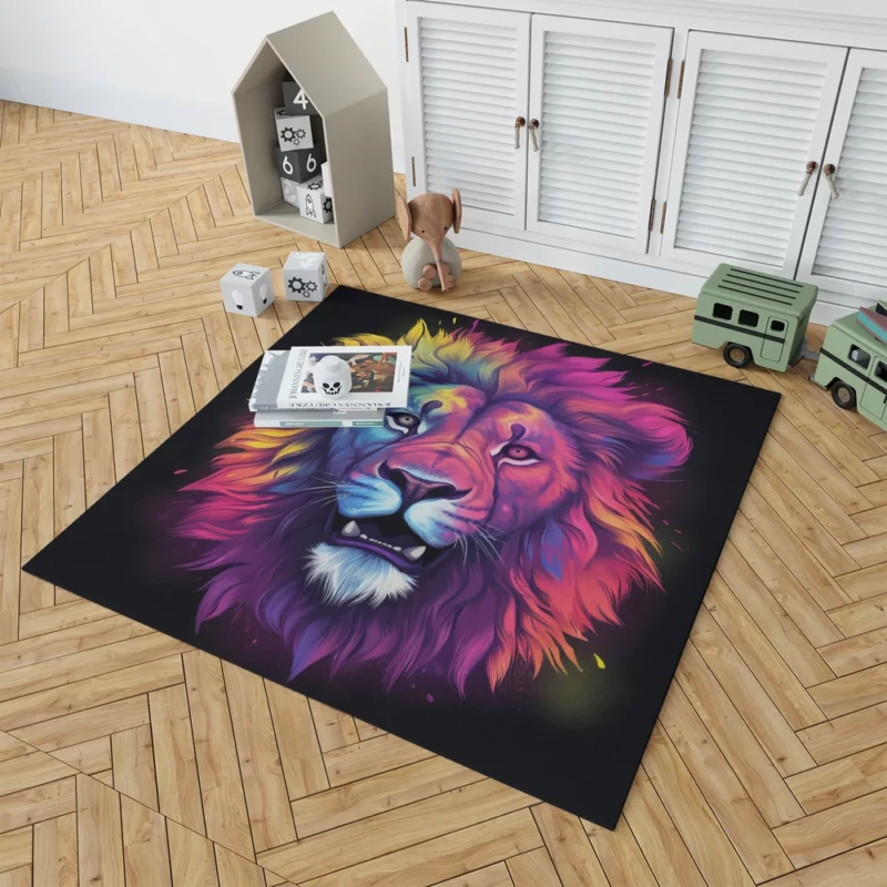 Majestic Lion Painting Rug 1