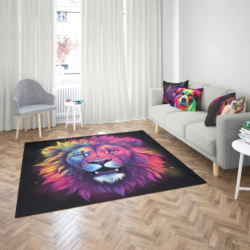 Majestic Lion Painting Rug 2