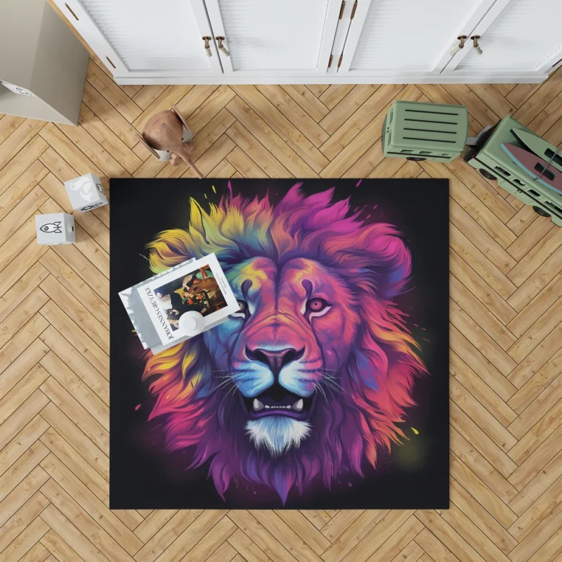 Majestic Lion Painting Rug