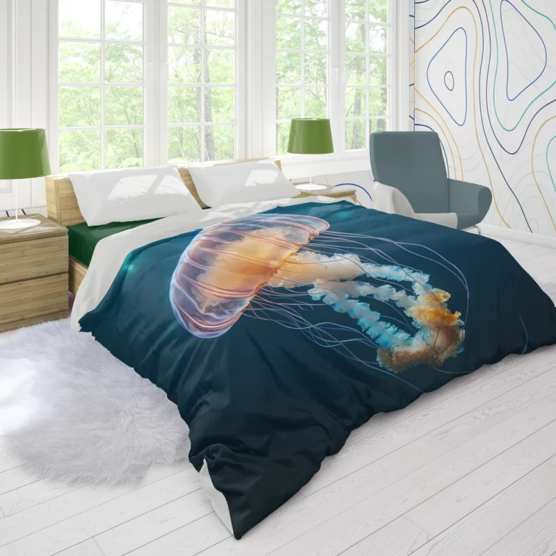 Majestic Ocean Jellyfish Octopus Duvet Cover