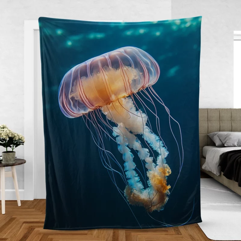 Majestic Ocean Jellyfish Octopus Fleece Blanket