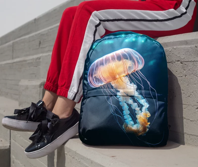 Majestic Ocean Jellyfish Octopus Minimalist Backpack 1