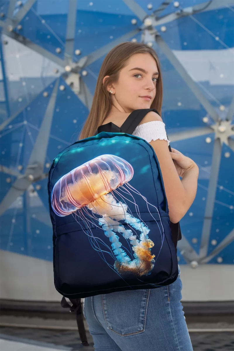 Majestic Ocean Jellyfish Octopus Minimalist Backpack 2