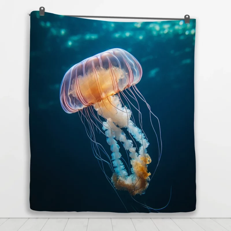 Majestic Ocean Jellyfish Octopus Quilt Blanket 1