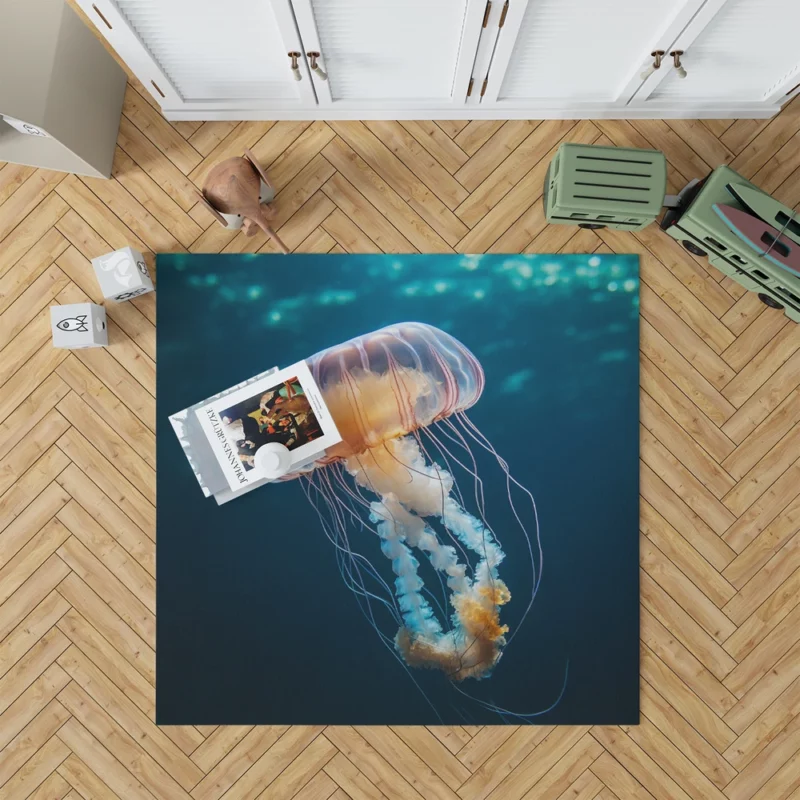 Majestic Ocean Jellyfish Octopus Rug