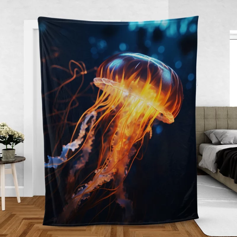 Majestic Ocean Jellyfish SEA Fleece Blanket