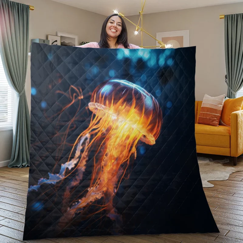 Majestic Ocean Jellyfish SEA Quilt Blanket