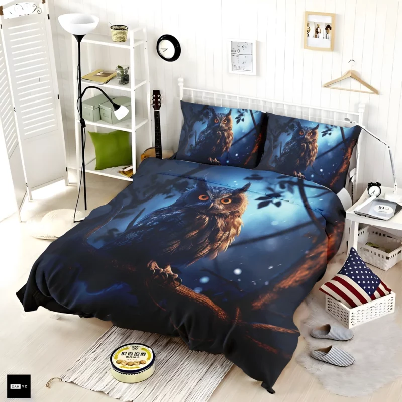 Majestic Owl at Night Bedding Set