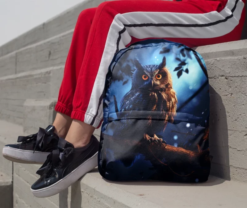 Majestic Owl at Night Minimalist Backpack 1