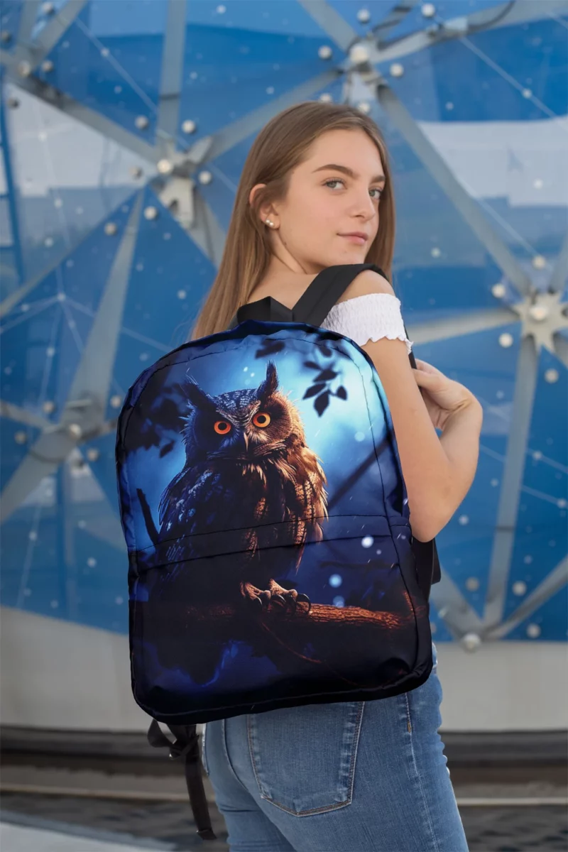 Majestic Owl at Night Minimalist Backpack 2