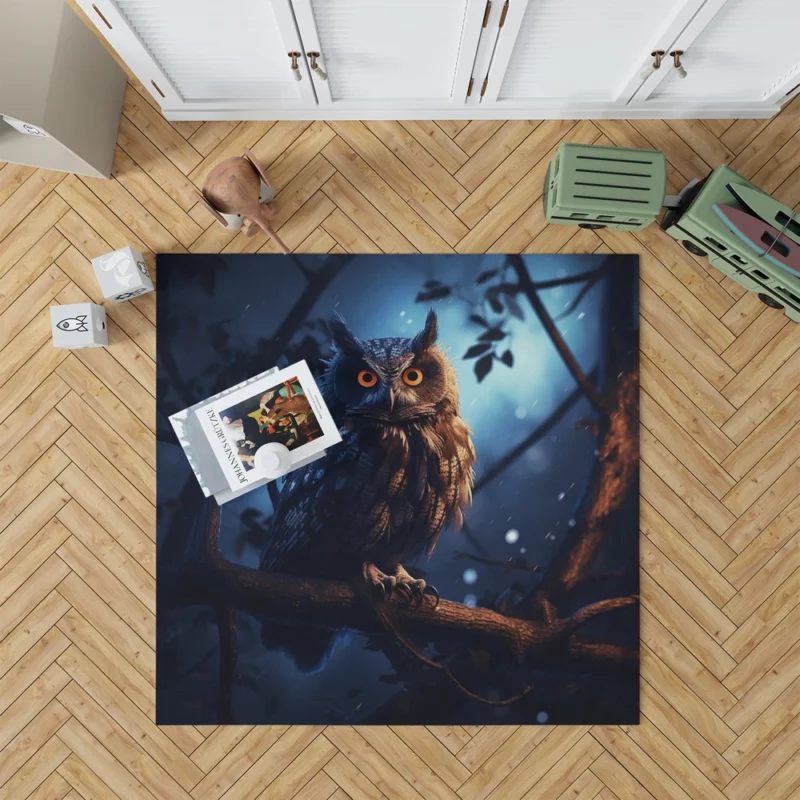 Majestic Owl at Night Rug