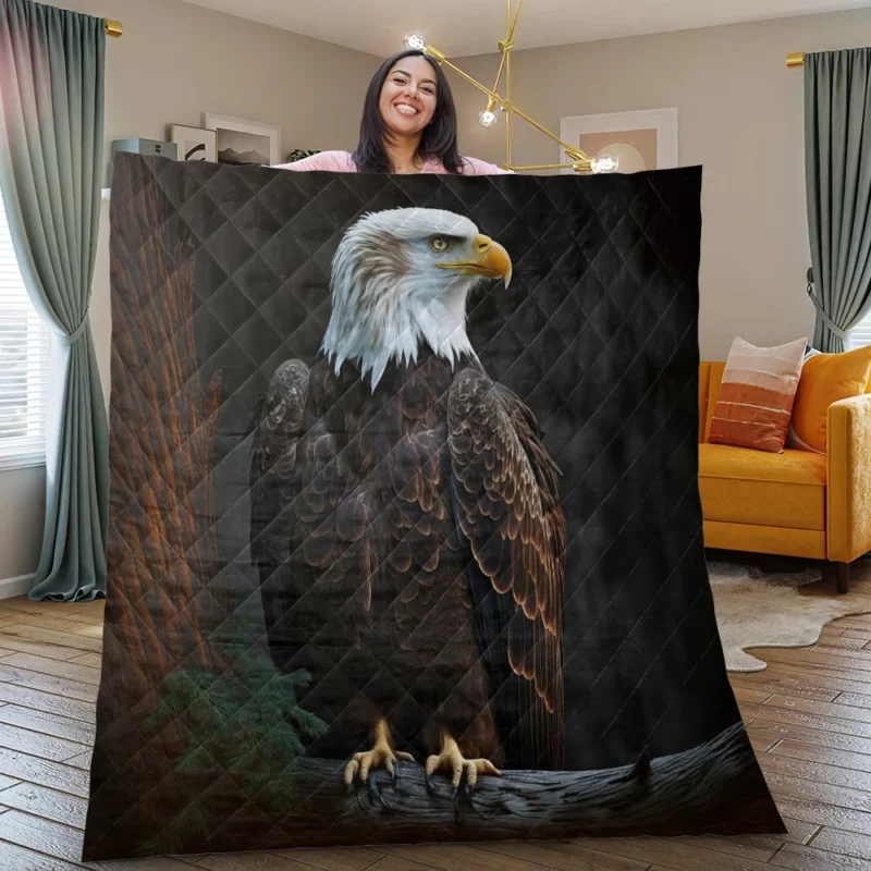 Majestic Soaring Eagle Art Quilt Blanket