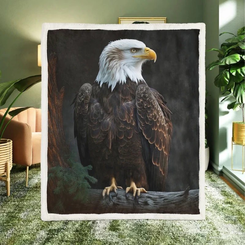 Majestic Soaring Eagle Art Sherpa Fleece Blanket