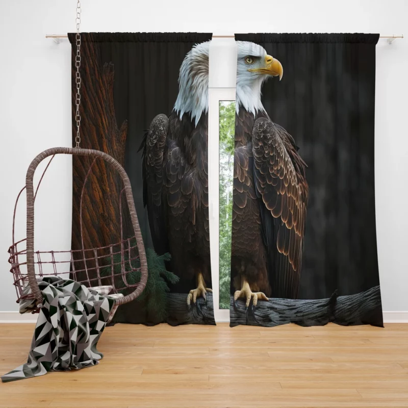 Majestic Soaring Eagle Art Window Curtain