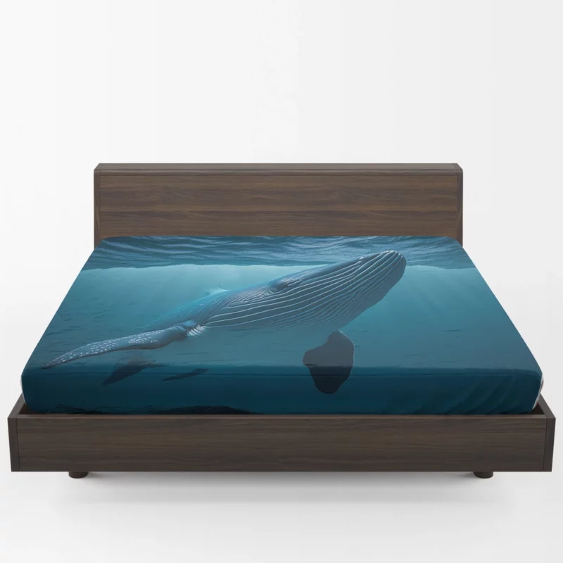 Majestic Whale Swimming Ocean Fitted Sheet 1