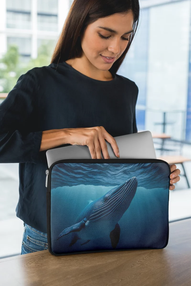 Majestic Whale Swimming Ocean Laptop Sleeve 1