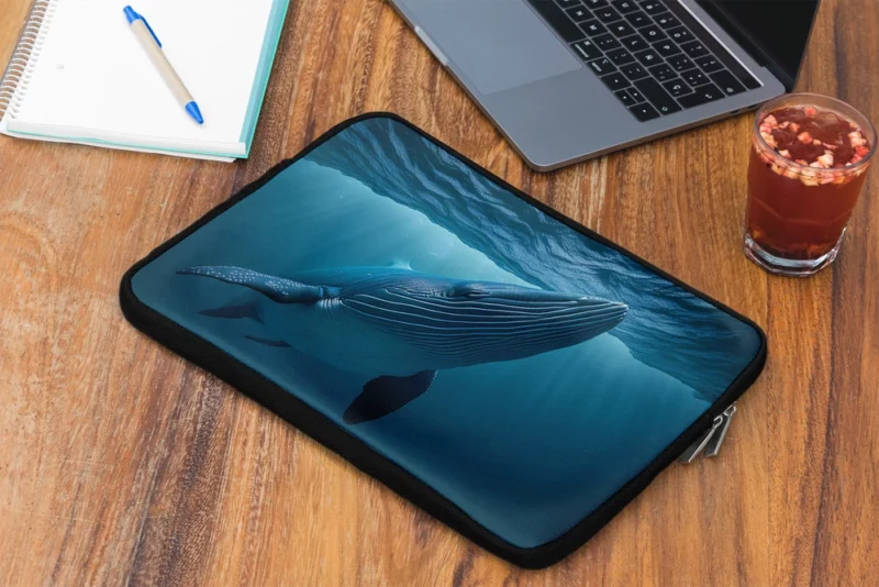 Majestic Whale Swimming Ocean Laptop Sleeve 2