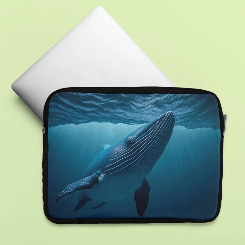 Majestic Whale Swimming Ocean Laptop Sleeve