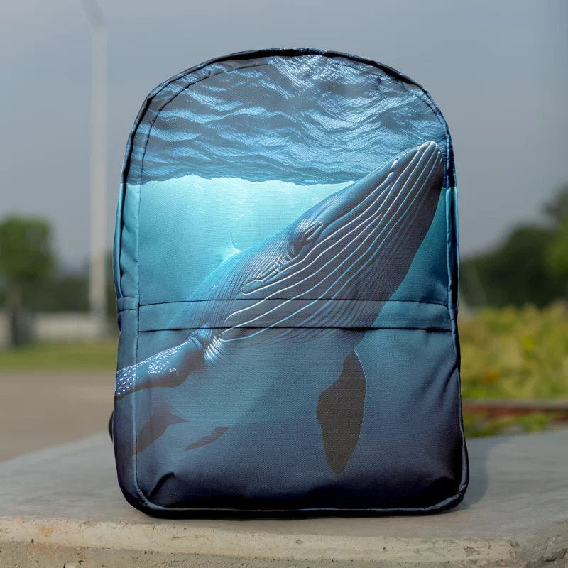 Majestic Whale Swimming Ocean Minimalist Backpack