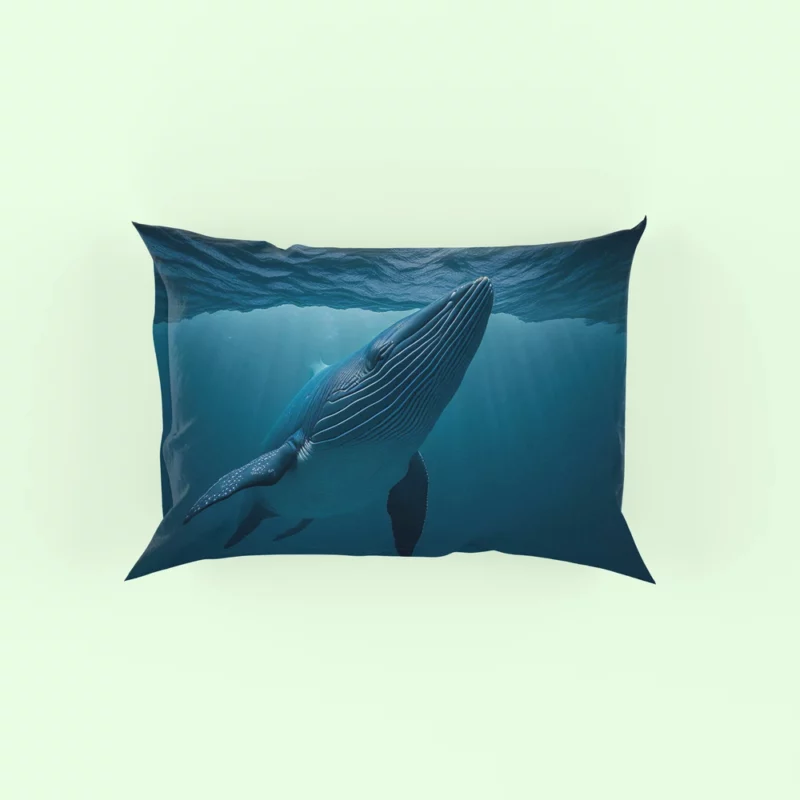 Majestic Whale Swimming Ocean Pillow Case