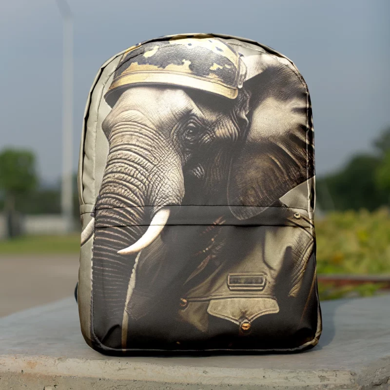 Man Wearing an Elephant Mask Minimalist Backpack