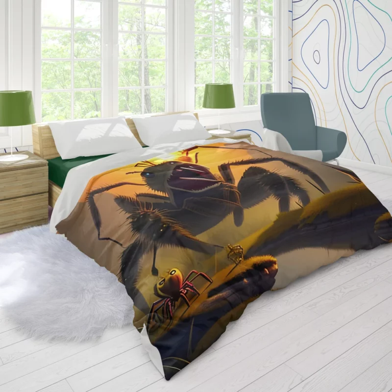 Man vs Giant Spider Artwork Duvet Cover