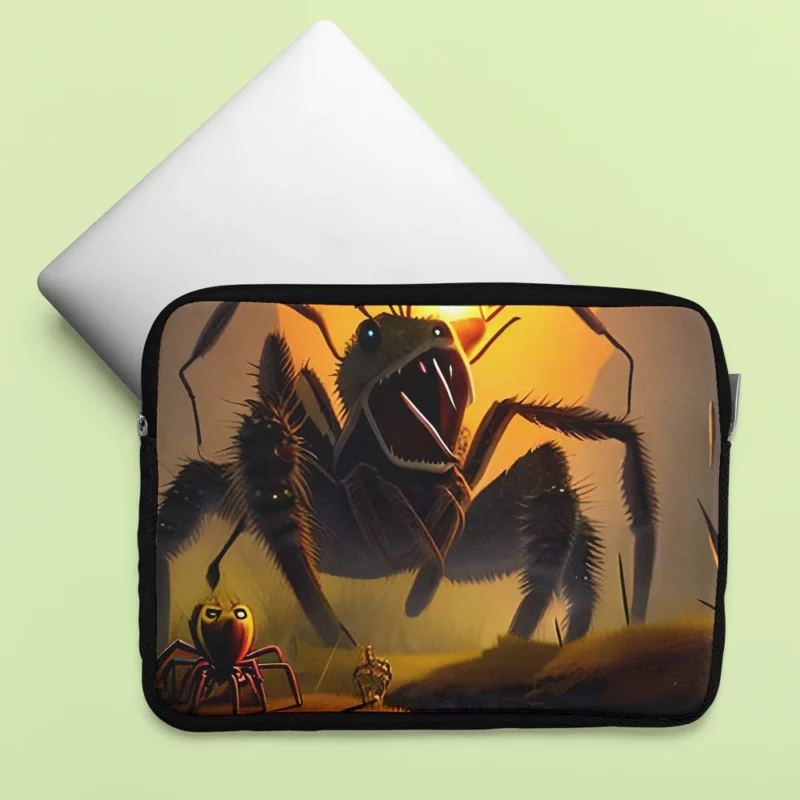 Man vs Giant Spider Artwork Laptop Sleeve