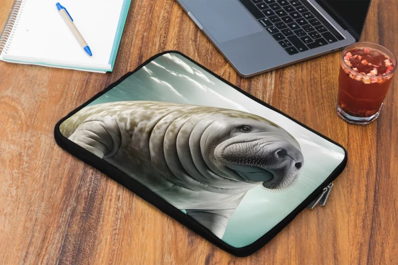 Manatee Swimming in Ocean Laptop Sleeve 2