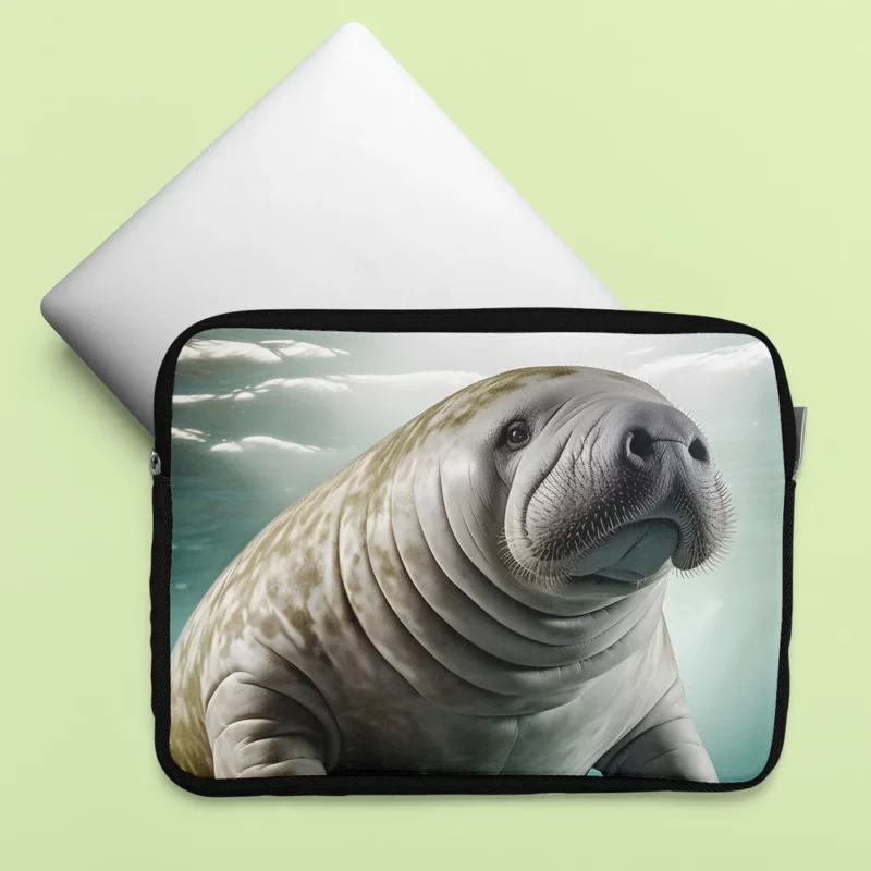 Manatee Swimming in Ocean Laptop Sleeve