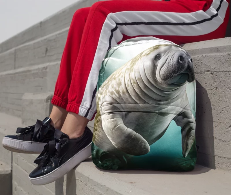 Manatee Swimming in Ocean Minimalist Backpack 1