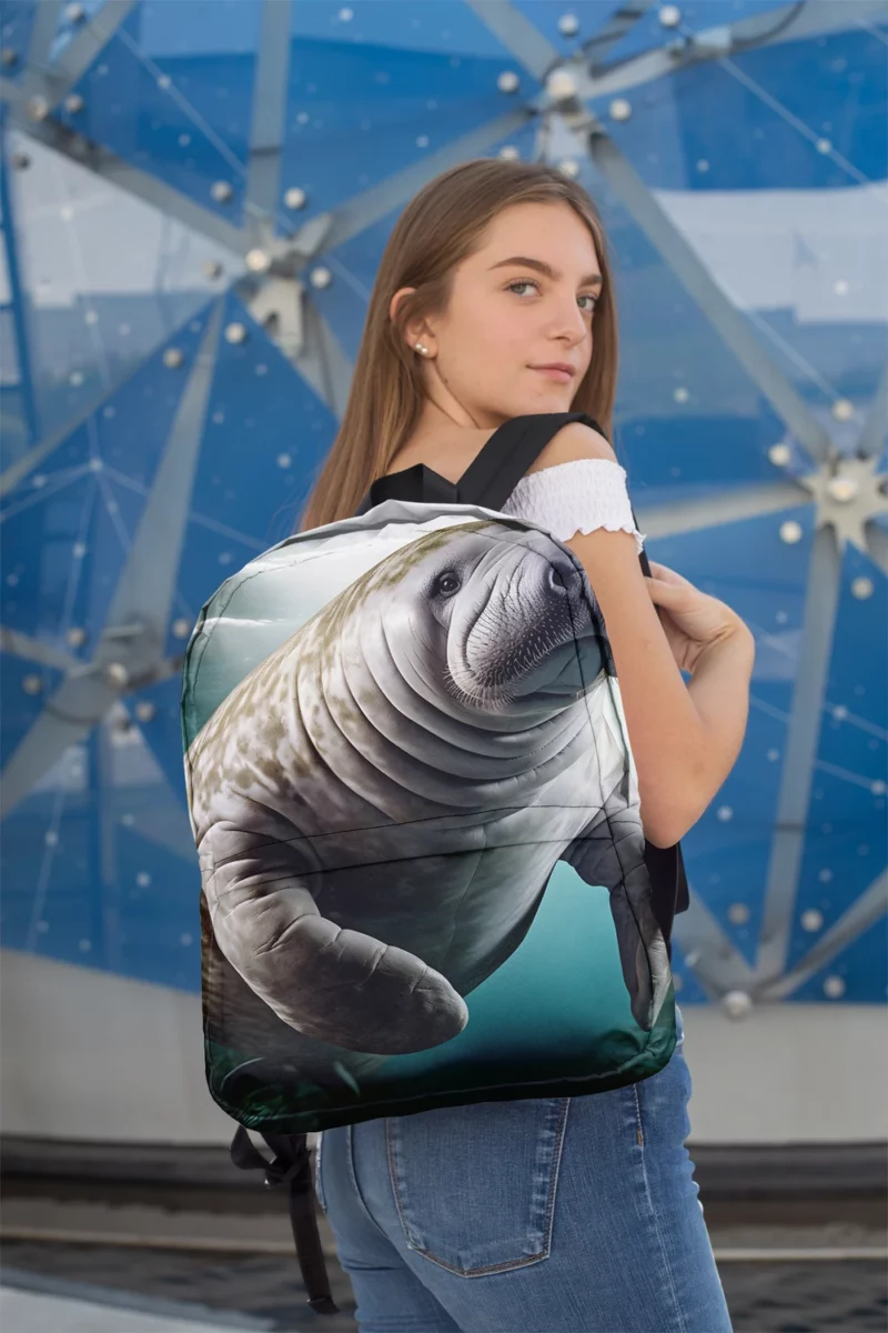 Manatee Swimming in Ocean Minimalist Backpack 2