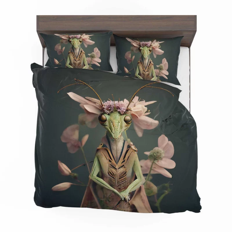 Mantis With Pastel Flowers Bedding Set 2